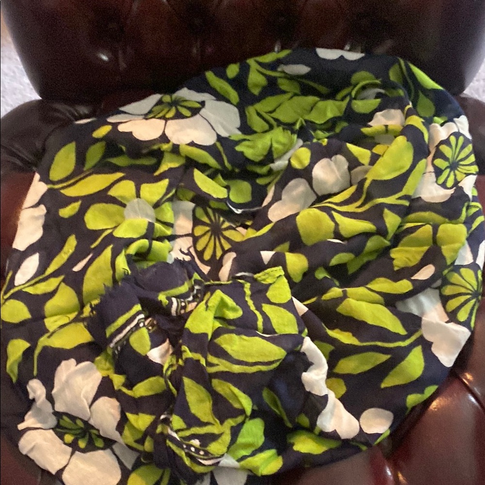 Vera Bradley Lime and Navy Floral Scarf.  LUCKY YOU
